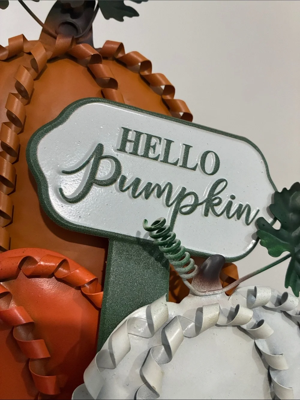 Fall Pumpkin Trio Table Decor - Orange & White